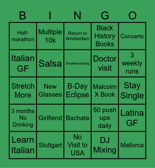 2026 Bingo Card