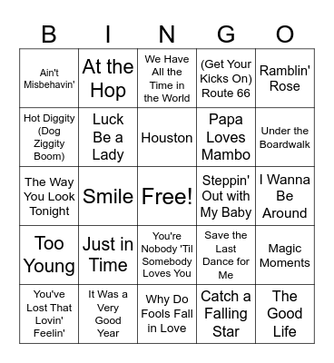 Sinatra & Friends Rd 2 Bingo Card