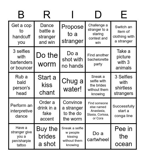 Bach Bingo Card