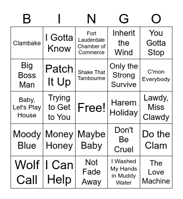 Elvis & Friends Rd 4 Bingo Card