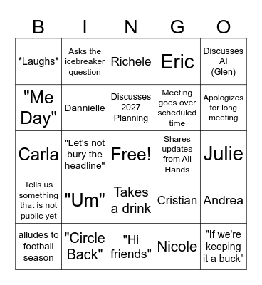 Empress of Misfits Bingo Card