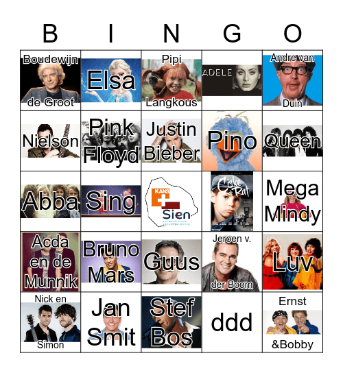KPS Muziek Bingo Card