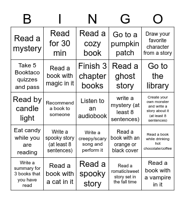 October Bingo! Bingo Card