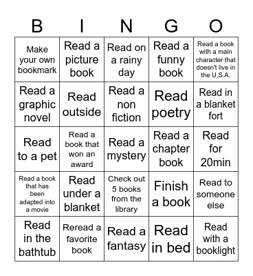September Reading Bingo! Bingo Card