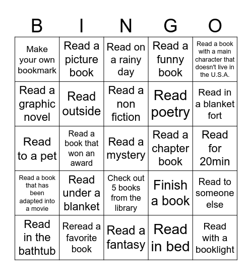 September Reading Bingo! Bingo Card