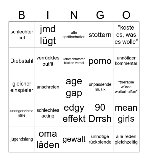 Hilf mir Bingo Card