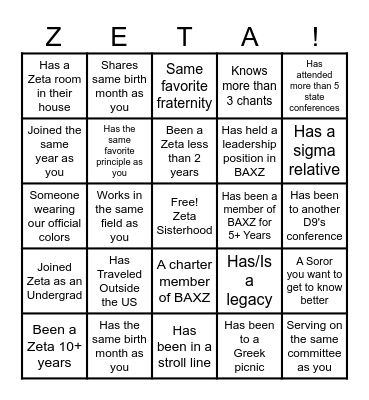 Building Bonds, Celebrating Sisterhood Bingo Card