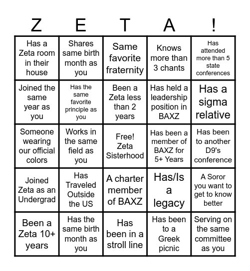 Building Bonds, Celebrating Sisterhood Bingo Card