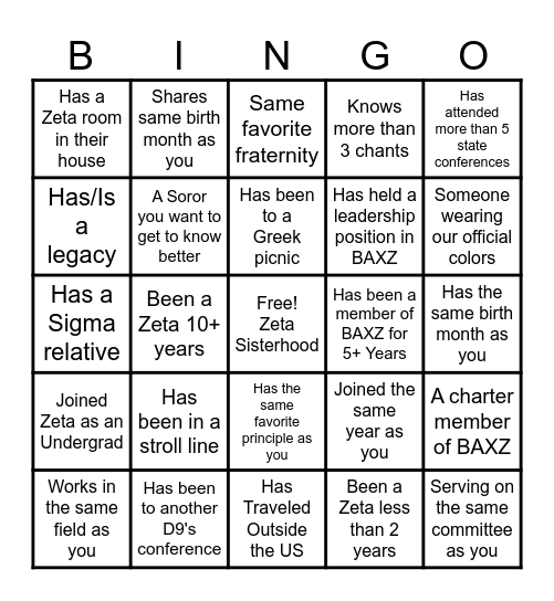 Building Bonds, Celebrating Sisterhood Bingo Card