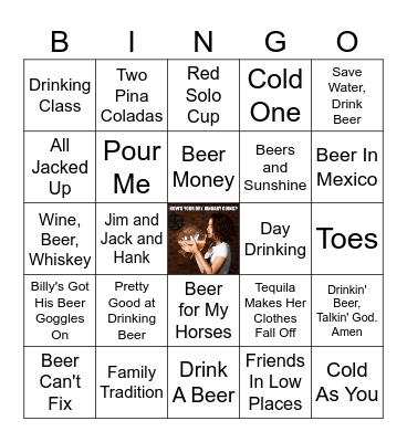 Drink Up Bingo Card