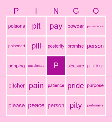 The Princess Bride Bingo Card