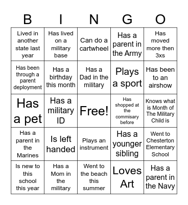 Get To Know Me Bingo Card