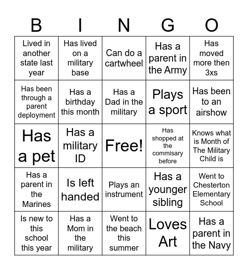 Get To Know Me Bingo Card
