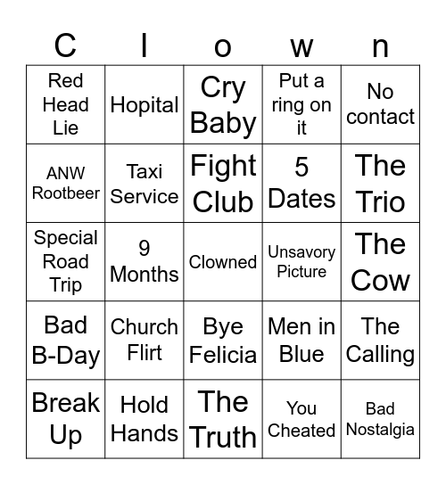 Vacation Bingo Card