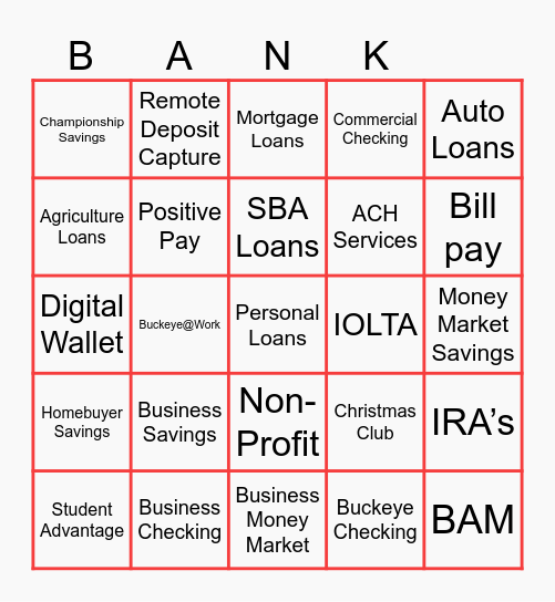 BSB Bingo Card