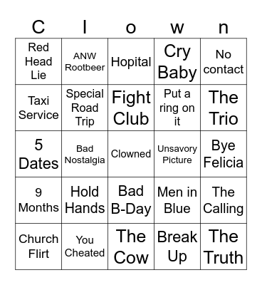 Vacation Bingo Card