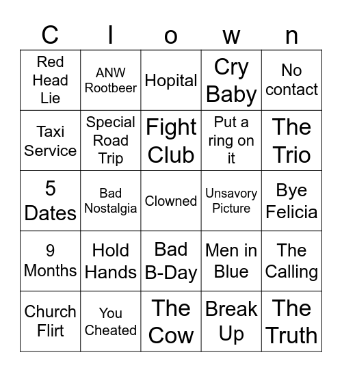 Vacation Bingo Card