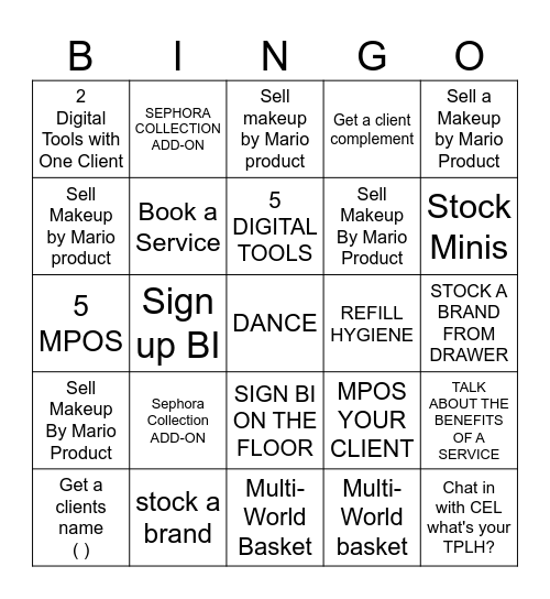 MARIO BINGO Card