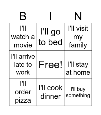 Conditional 1 Bingo Card