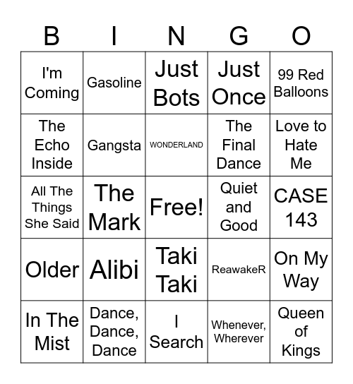 International Bingo Card