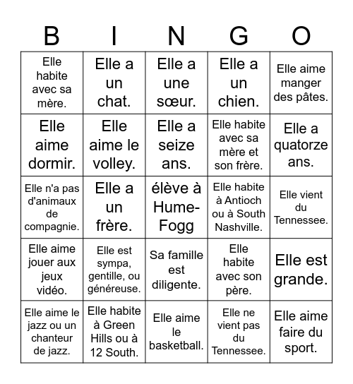 Les bandes dessinées autobiographiques Bingo Card