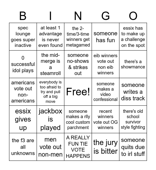 all-winners bingo Card
