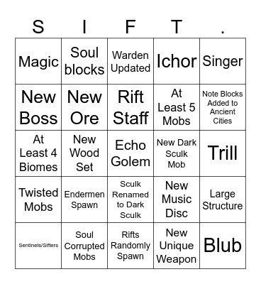SIFT BINGO Card