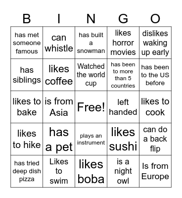 Incoming Exchange BBQ Bingo Card