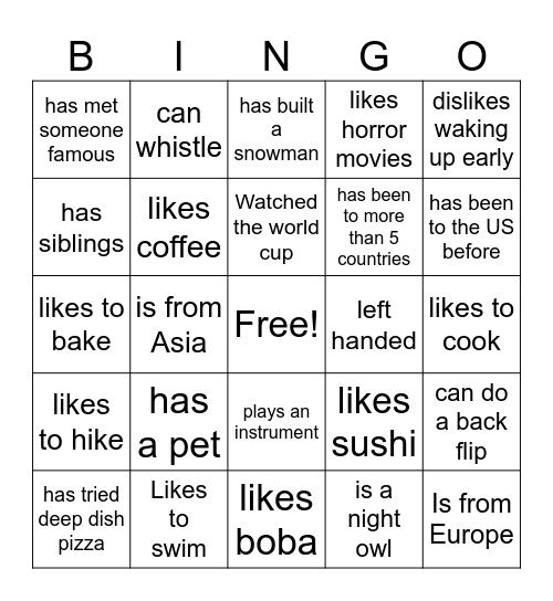 Incoming Exchange BBQ Bingo Card