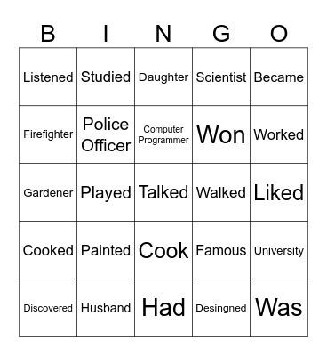 Learn 5 Bingo Card