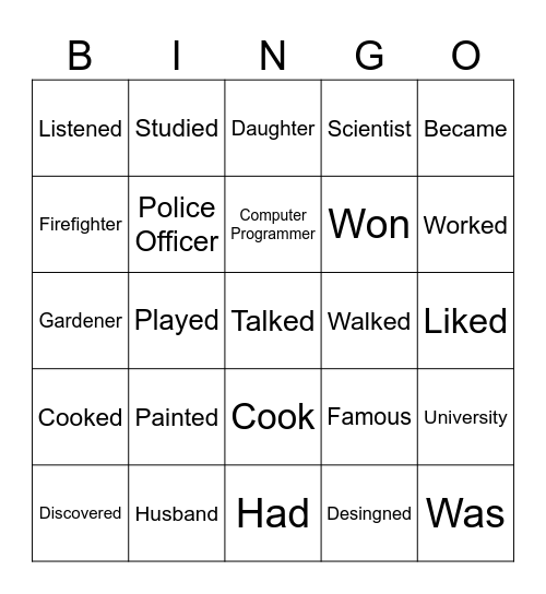 Learn 5 Bingo Card