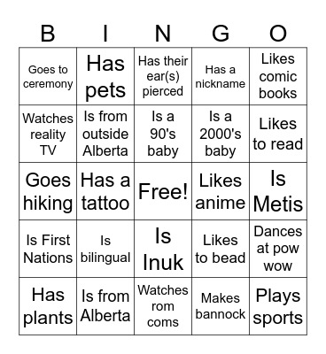 Find Someone who... Bingo Card