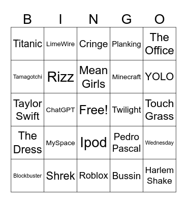 Eras Bingo! Bingo Card