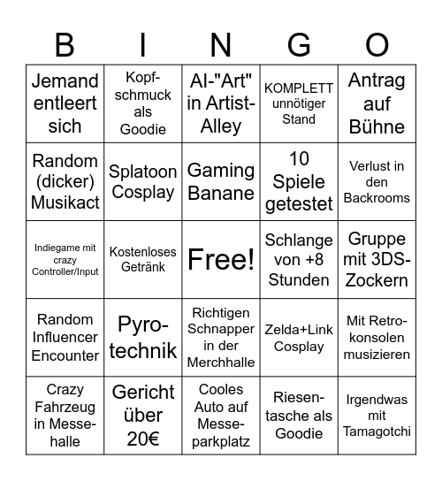 GAMESCOM 2026 Bingo Card