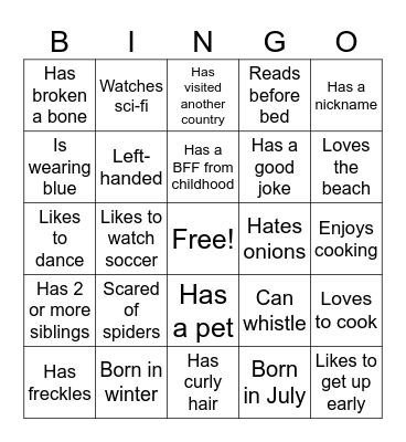 SOGI-A Ice Cream Social Bingo Card