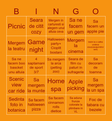 Autumn bingo love Bingo Card