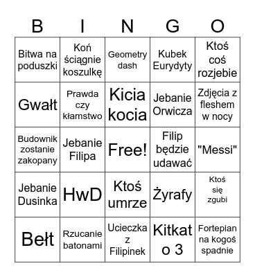 Filipinki Bingo Card