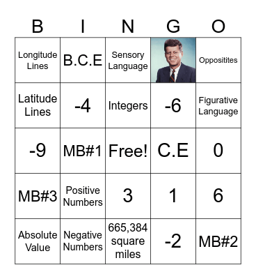 Math Bingo 8/20/26 Bingo Card
