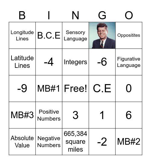 Math Bingo 8/20/26 Bingo Card