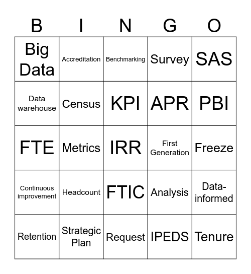 IR Bingo Card