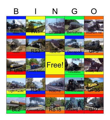 The Central Railroad of New Jersey, the Penn Central, the Bangor and Aroostook and other Railroads in the Northeast Bingo Card