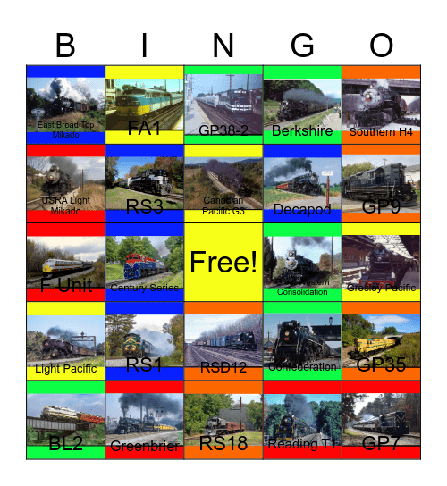 The Central Railroad of New Jersey, the Penn Central, the Bangor and Aroostook and other Railroads in the Northeast Bingo Card