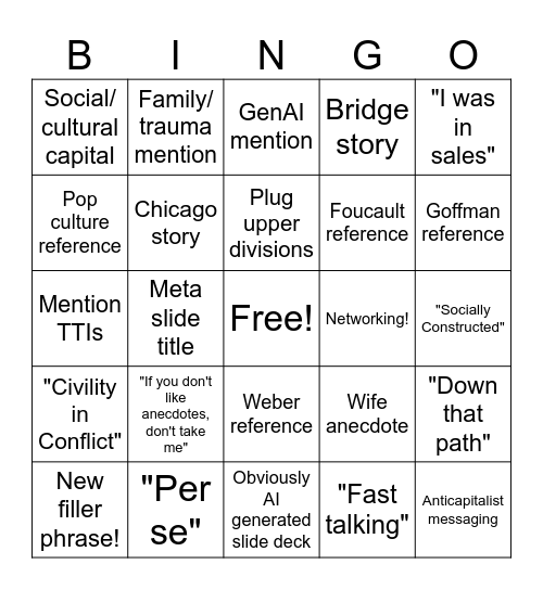 McQueen-go Bingo Card
