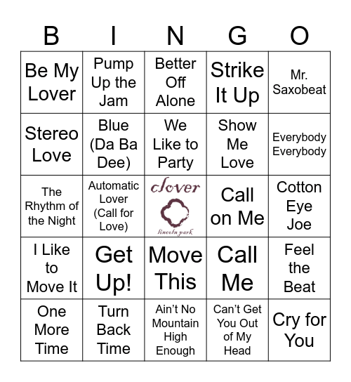 Euro Dance Bingo Card