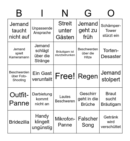 Event Bingo Card