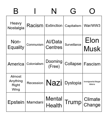 Dommer Bingo Card