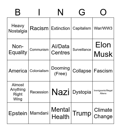 Dommer Bingo Card