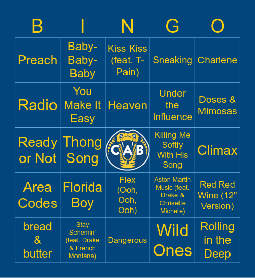 Welcome Back: Music Bingo Card