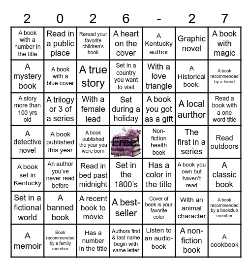 Overbooked Book Club Bingo Card