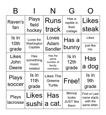 Get to know Bingo Card